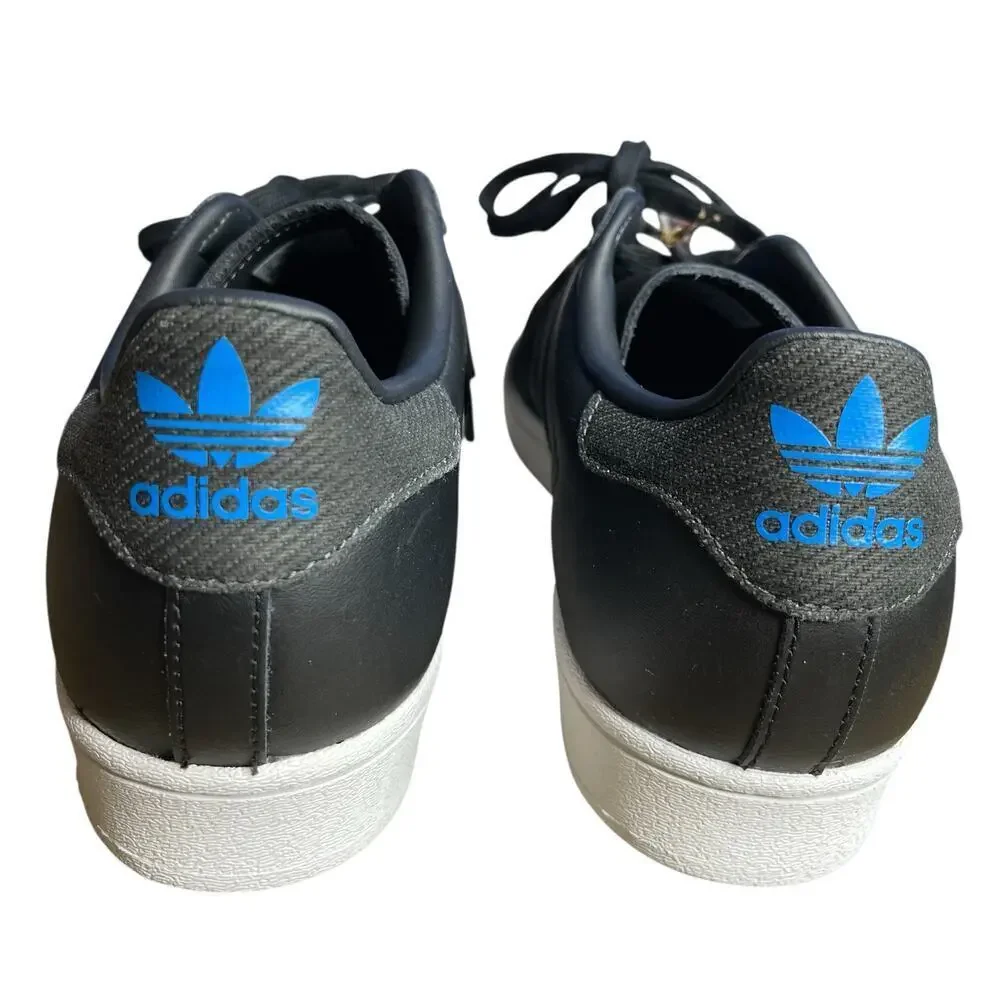 Adidas Superstar Denim Pack - Black Bright Blue sneakers size 8 New